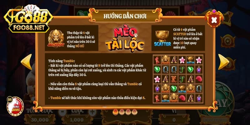 Tổng quát về điểm nổi bật của slot mèo tài lộc Go88