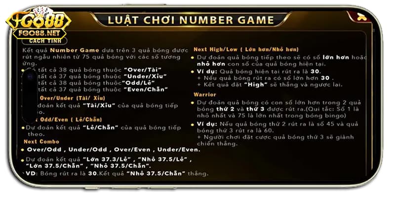 Chi tiết về luật chơi Number game Go88 là gì