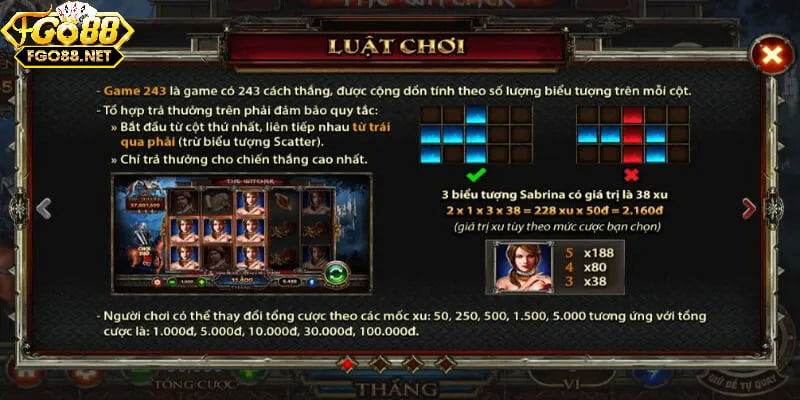 Luật chơi The Witcher Go88 chi tiết