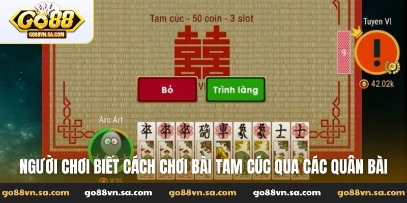 Người chơi biết cách chơi bài Tam Cúc qua các quân bài